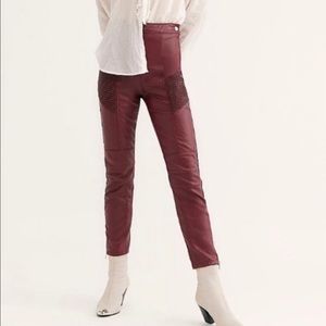 NWT free people red pleather pants